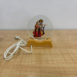 A06886 3D Acrylic Crystal LED Night Light Lamp with Wooden Base