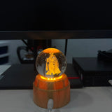 A06887 3D Laser Engraved Crystal Ball Lamp with Wooden Base & USB Cable