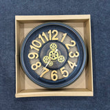 A06891 Wood & Metal Classic Steel Finish Round Wall Clock