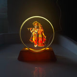 A06886 3D Acrylic Crystal LED Night Light Lamp with Wooden Base