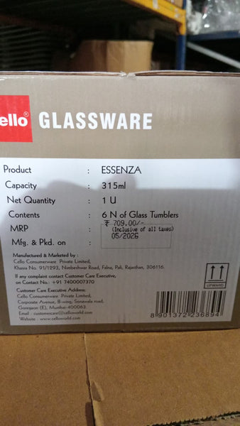 AM5691 Cello Essenza 315ml- tumbler 6pcs set