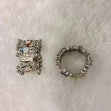 A06907 Oxidized Silver-Plated Boho Cuff Bangle with Colorful Shells & Ghungroo Bells