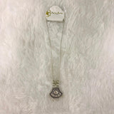 A06913 Women’s Oxidized Silver Boho Pendant Necklace with Long Chain