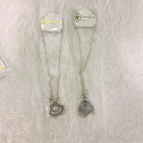 A06913 Women’s Oxidized Silver Boho Pendant Necklace with Long Chain