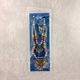 A06916 Oxidized Silver Multicolor Bohemian Jewellery Set with Earrings