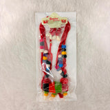 A06920 Handmade Multicolor Fabric Thread Necklace Set with Matching Cowrie Shell Earrings