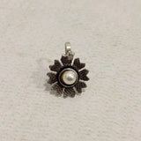 A06926 Traditional Silver Oxidized Floral Nose Pin with Multicolor Stones