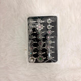 A06926 Traditional Silver Oxidized Floral Nose Pin with Multicolor Stones