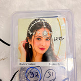 A06927 Oxidized Silver Cowrie Shell Hairband Damini with Peacock Motif & Ghungroos