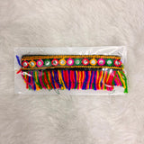 A06928 Traditional Kutchi Mirror Work Fringe Bajuband Set (Pair of 2)