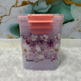 A06935 KOKO Line 3-Piece Floral Printed Square Airtight Lock Container Set