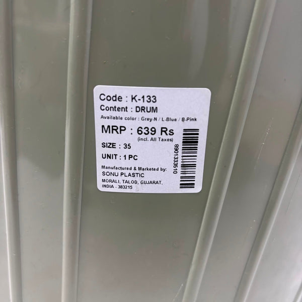 A06947 Plastic Storage Drum Bucket with Lid (Size 35 Ltr)