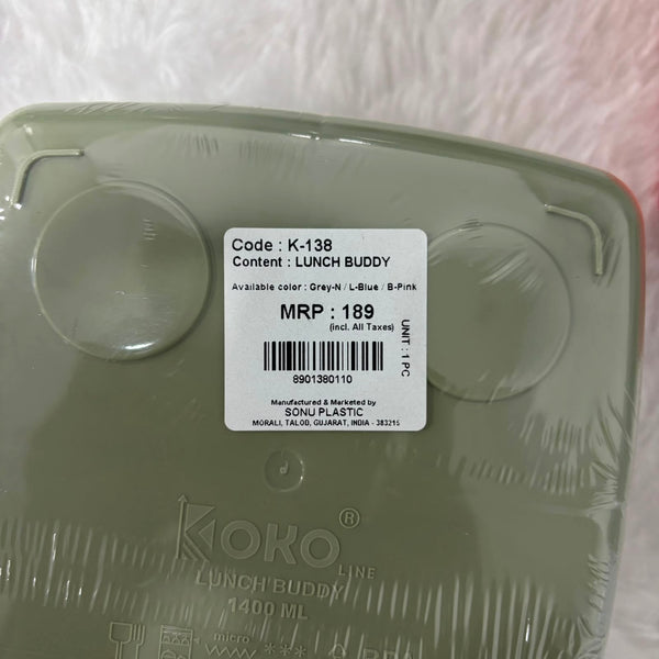 A06948 KOKO Line Lunch Buddy 1400ml Compact Multi-Compartment Lunch Box