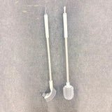 A06961 2 in 1 Long Handle Stainless Steel Toilet Brush Set with Silicone & Curved Bristle Heads