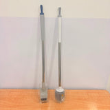 A06961 2 in 1 Long Handle Stainless Steel Toilet Brush Set with Silicone & Curved Bristle Heads