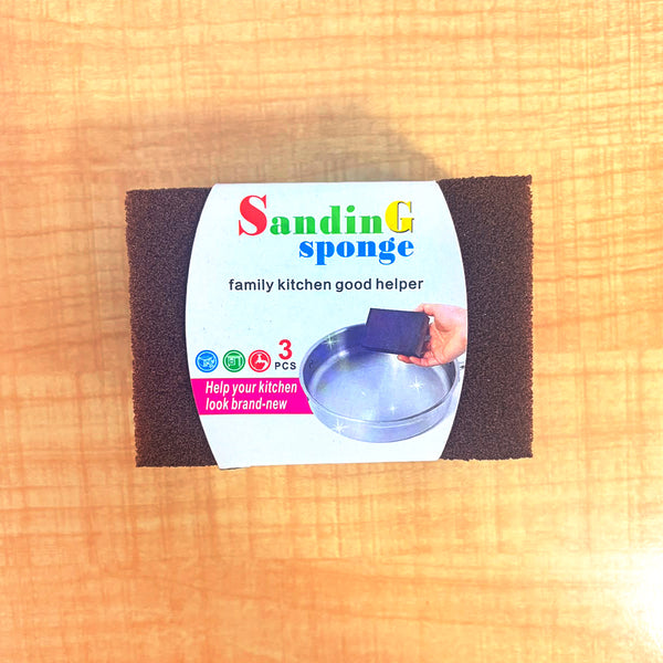 A06971 3-Piece High-Density Sanding Sponge Set for Kitchen Cleaning & Rust Removal