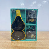 A06976 Mocha Cafe Ceramic Snack & Tea Set (3 Pieces - 2 Cups + 1 Tray)