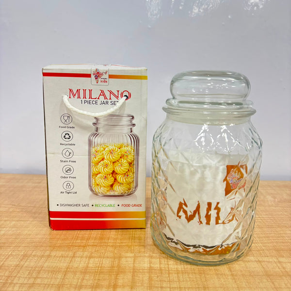 A06979 Milano Airtight Glass Storage Jar (1 Piece)