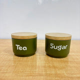 TM0081 Morning Brew 2-Piece Matte Grey Tea, Coffee, and Sugar Container Set