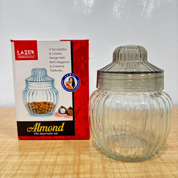 A06984 Almond Glassware Dry Fruit Jar (1 Pc)