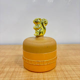 A06986 Dubai Gold Decorative Storage Jar with Golden Bear Lid