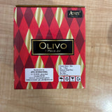 AM6911 Ivoery & Olivo Decorative Glass Dry Fruit & Candy Jar with Green Lid (1 Piece)