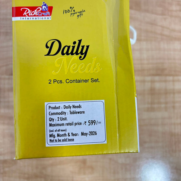 A06988 Daily Needs 2-Piece Matte Black & Gold Tea Sugar Container Set
