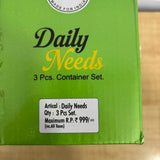 A06989 Daily Needs Matte Black & Gold Glass Container Set for Tea, Sugar & Coffee - Pack of 3