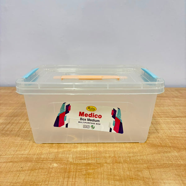 A06997 Plast Medico Multipurpose Plastic Storage Container Box with Handle & Side Latches – Medium