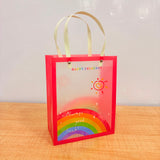 A07013 Rainbow Rush Frosted Plastic Gift Bag with Handles (240 × 195 × 95 mm)