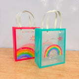A07013 Rainbow Rush Frosted Plastic Gift Bag with Handles (240 × 195 × 95 mm)