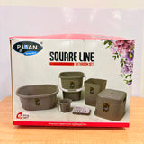 A07032 Plastic Square Line Bathroom Accessory Set (Pack Of 6pc)