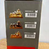 A07072 Shine Max Glass Tea Kettle Set with 6 Cups & Wooden Serving Tray [SMWH96-L8]