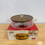 A07070 Shine Max Premium Clear Glass Serving Casserole with Wooden Lid [SMBP125]
