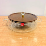 A07070 Shine Max Premium Clear Glass Serving Casserole with Wooden Lid [SMBP125]