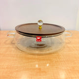 A07070 Shine Max Premium Clear Glass Serving Casserole with Wooden Lid [SMBP125]