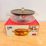 A07070 Shine Max Premium Clear Glass Serving Casserole with Wooden Lid [SMBP125]