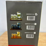 A07074 Shine Max Premium Glass Jug with 6 Glasses & Wooden Tray Set