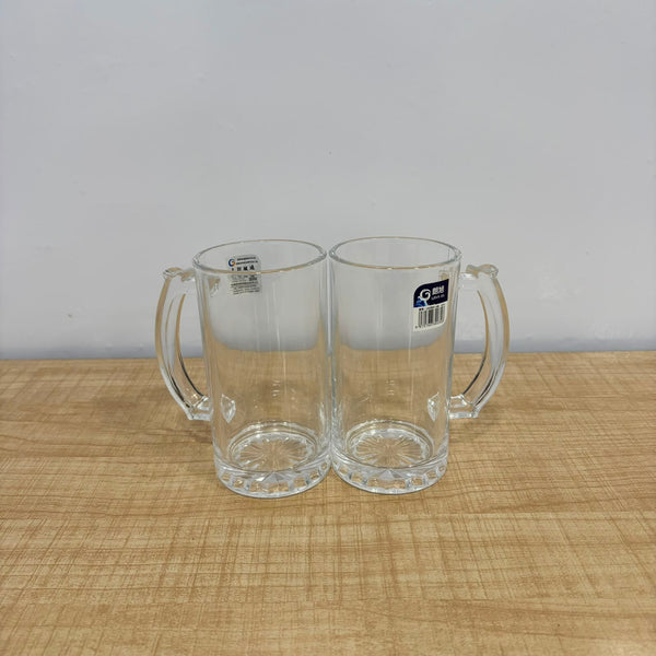 A07076 Langxu Glass Beer Mugs Set (500ml / 16.9oz) - 2 Pieces [LXZB02]