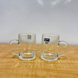 A07077 Langxu Transparent Clear Glass Beer Mugs Set with Handle, 395ml - Set of 2 [LXZB05-375]