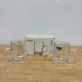 A07077 Langxu Transparent Clear Glass Beer Mugs Set with Handle, 395ml - Set of 2 [LXZB05-375]