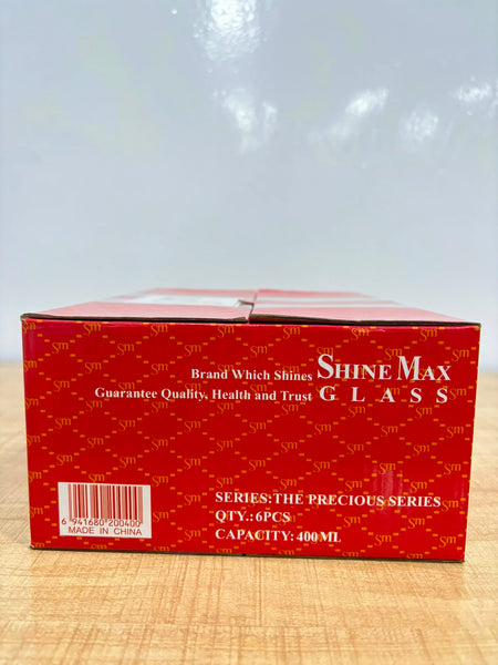 A07079 Shine Max The Precious Series Glass Set - 400 ml (Set of 6) [SMV5051B]