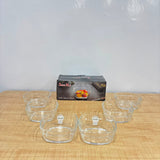A07081 Shine Max 6-Piece Clear Glass Square Bowl Set (300 ml) [SMB213]