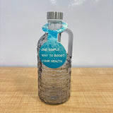A07084 KARBON Glass Water Bottle with Side Handle & Airtight Metal Cap (1039BG-1100ML)