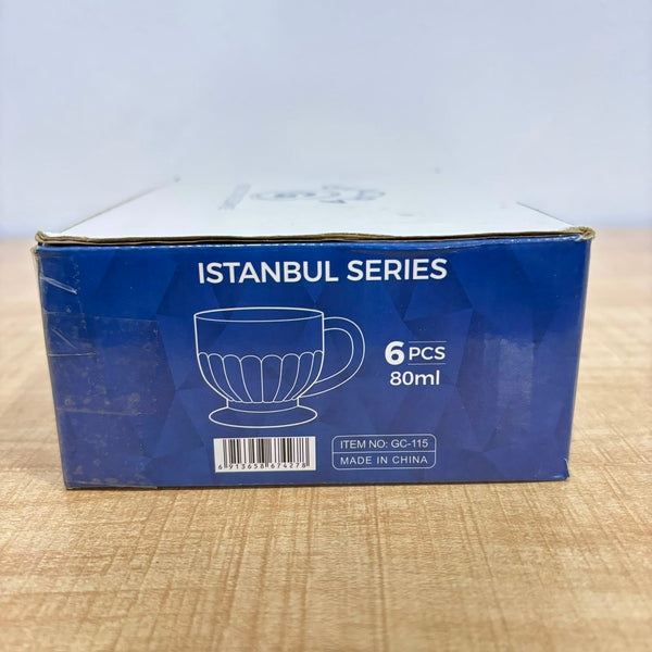 A07087 Glacira Istanbul Series 80ml Glass Tea & Espresso Cups Set (6pc) [GC-114-115]