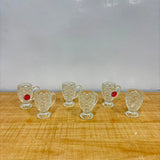 A07088 Karbon Crystal Clear Fish Scale Pattern Glass Tea Cup Set (Pack of 6) [KRZB406]