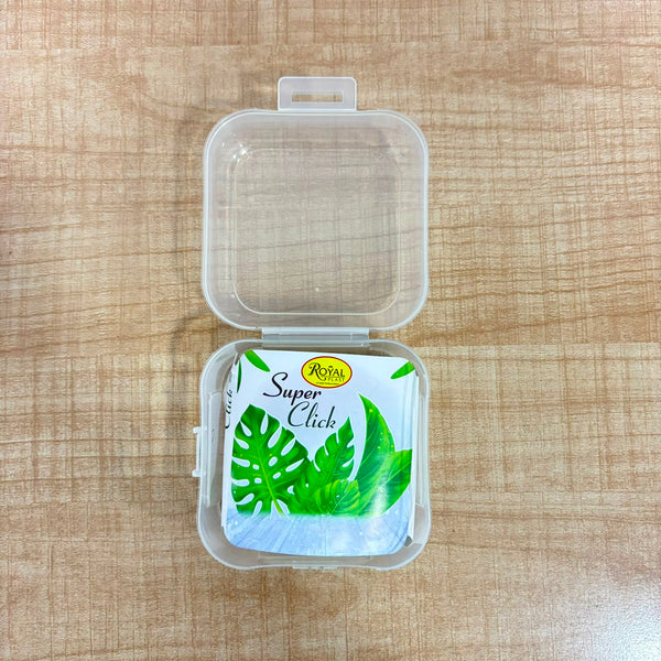A07091 Royal Plast Super Click Small Transparent Plastic Storage Container with Hinged Lid