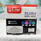 A07100 Lotus Flora Spin Mop with Steel Bowl & Wheels