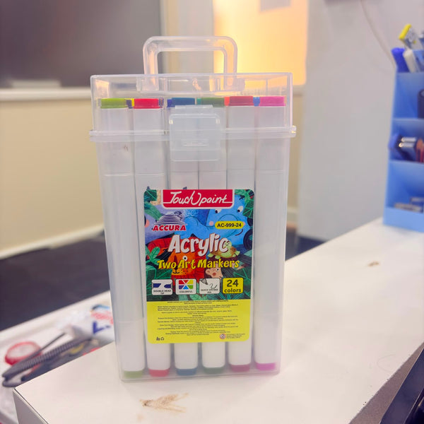 AM2463 Plastic Twin Head Sketch Marker - 24pcs (JCC-777-24)