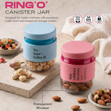 A07157 Airtight Ring 'O' Canister Jar Set (600 ml, Combo Pack of 2)